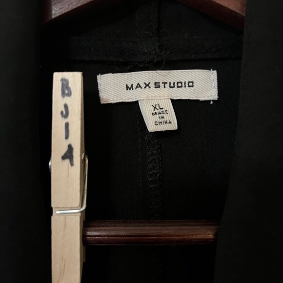 Max Studio Women's Black Open Front Pockets Lightweight Cardigan Jacket SZ XL - Picture 3 of 7